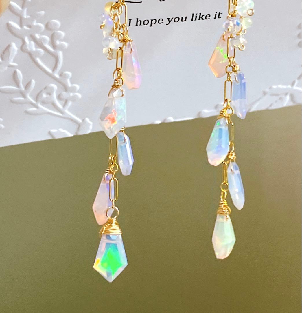 みっちゃん◆エチオピアオパールピアス✧14kgf