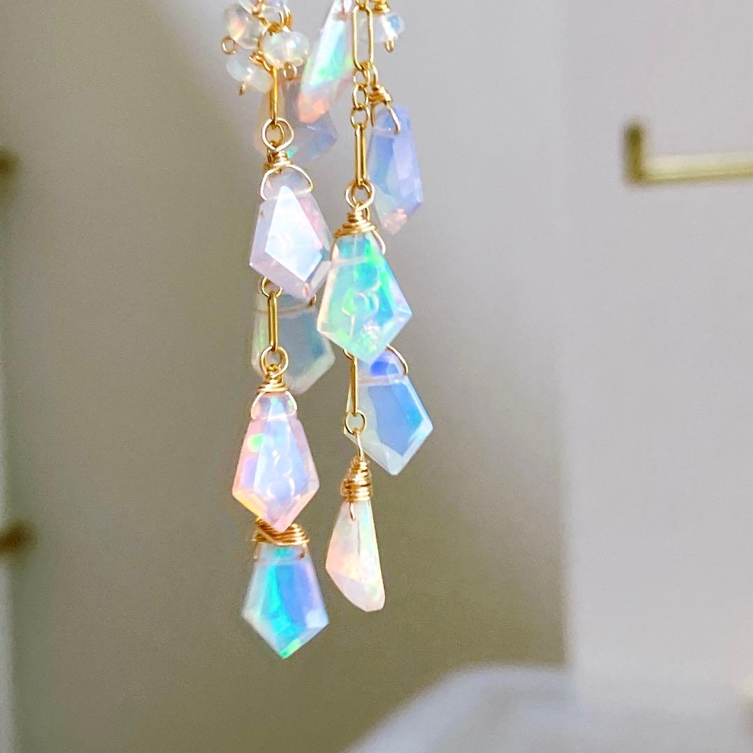 みっちゃん◆エチオピアオパールピアス✧14kgf