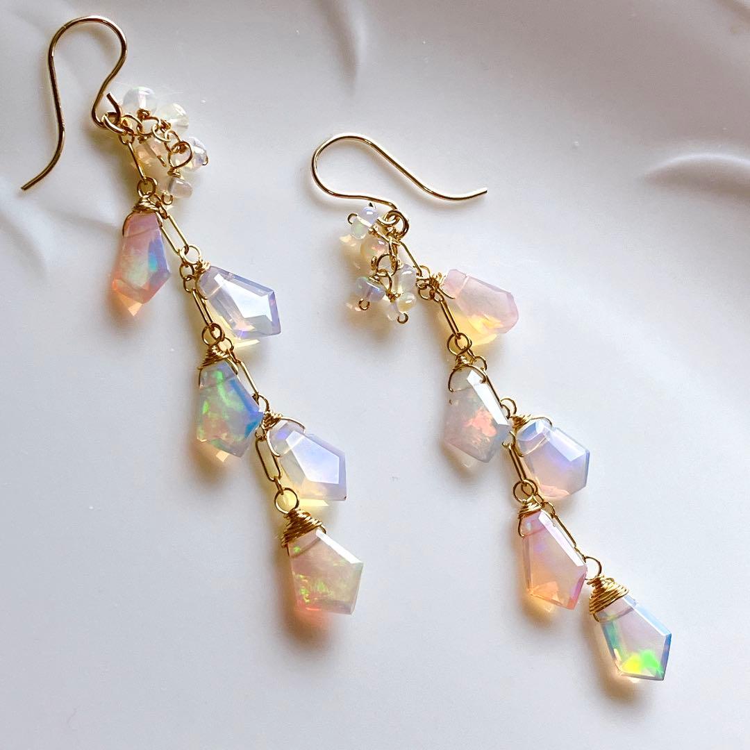 みっちゃん◆エチオピアオパールピアス✧14kgf