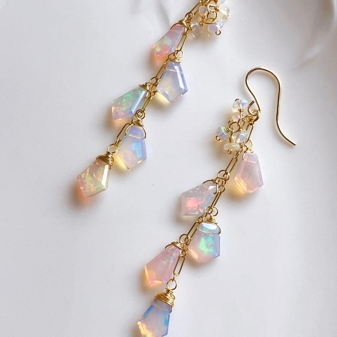 みっちゃん◆エチオピアオパールピアス✧14kgf