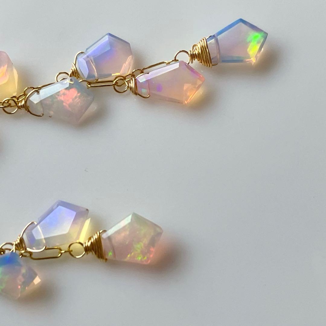 みっちゃん◆エチオピアオパールピアス✧14kgf