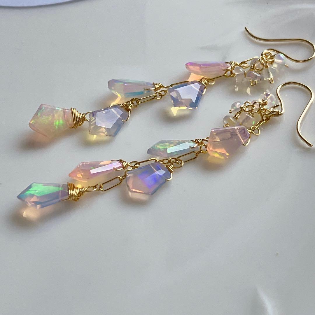 みっちゃん◆エチオピアオパールピアス✧14kgf