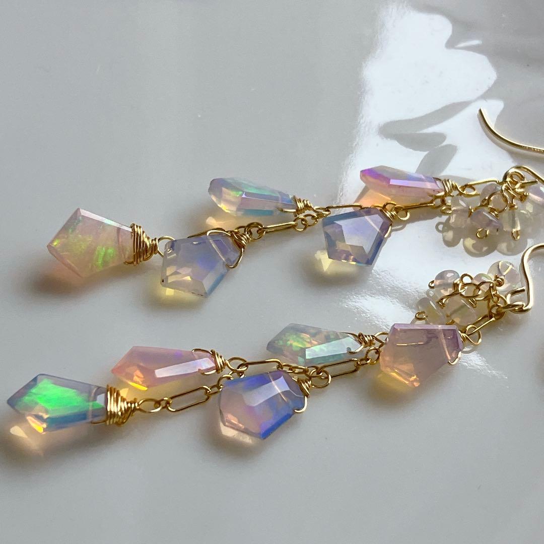 みっちゃん◆エチオピアオパールピアス✧14kgf