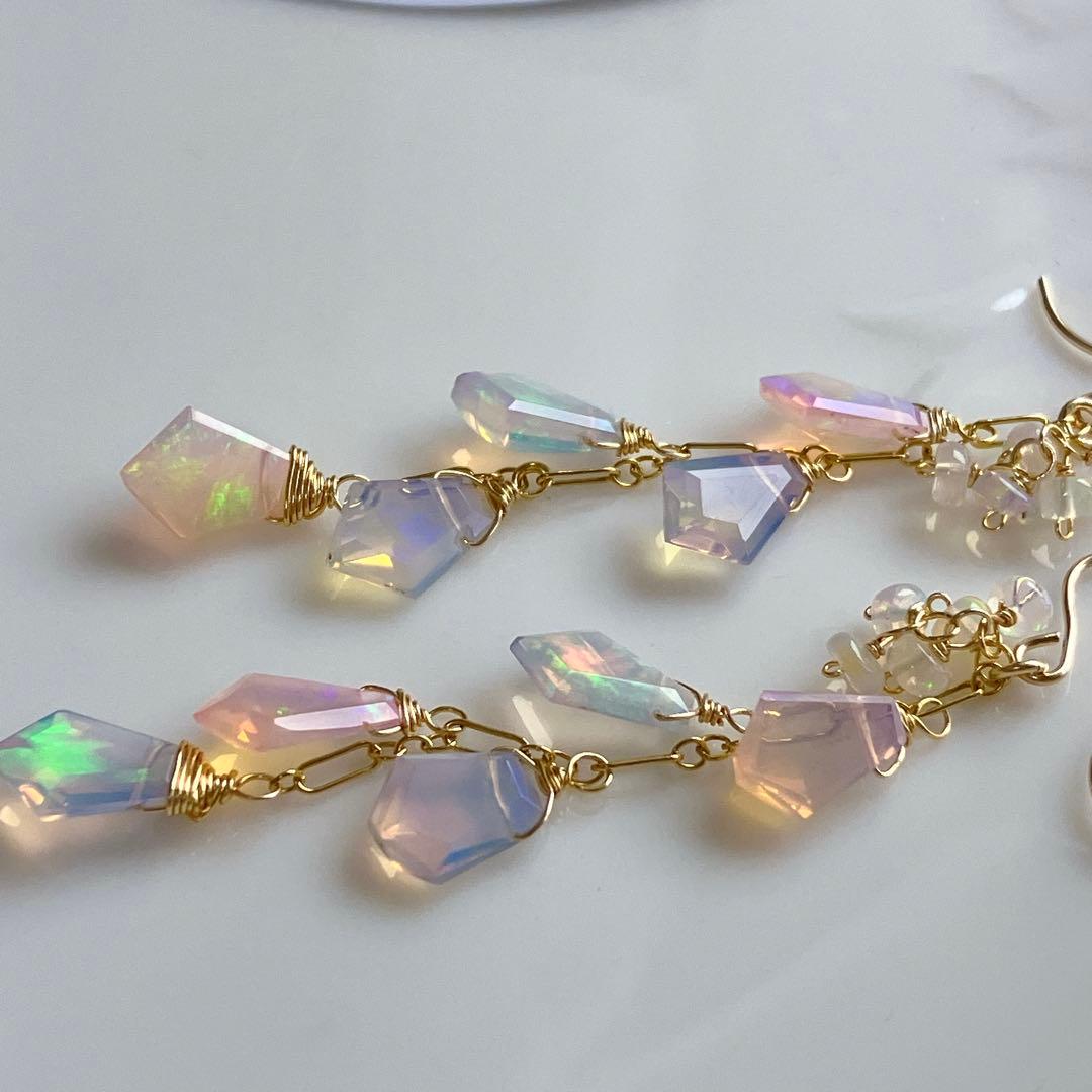 みっちゃん◆エチオピアオパールピアス✧14kgf