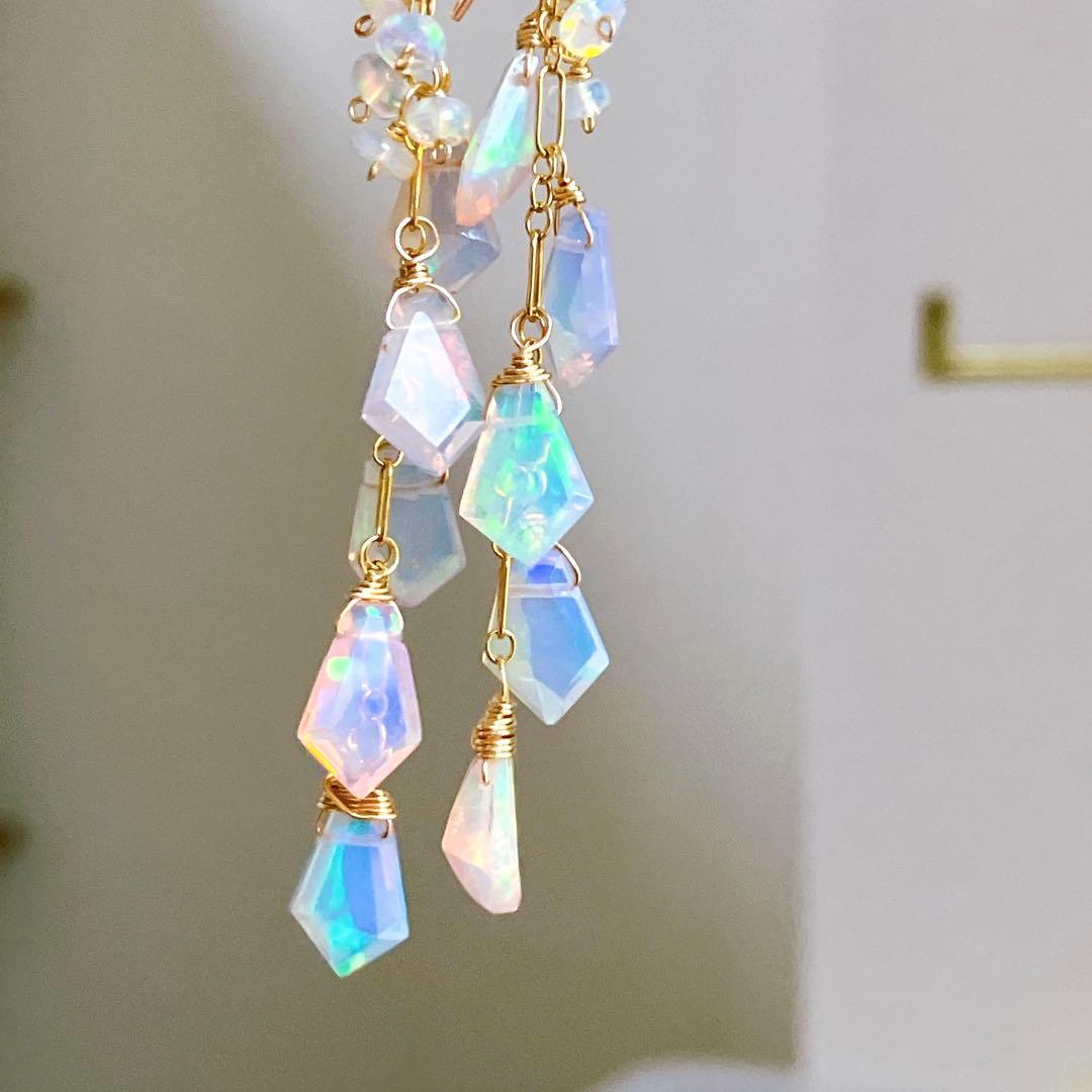 みっちゃん◆エチオピアオパールピアス✧14kgf