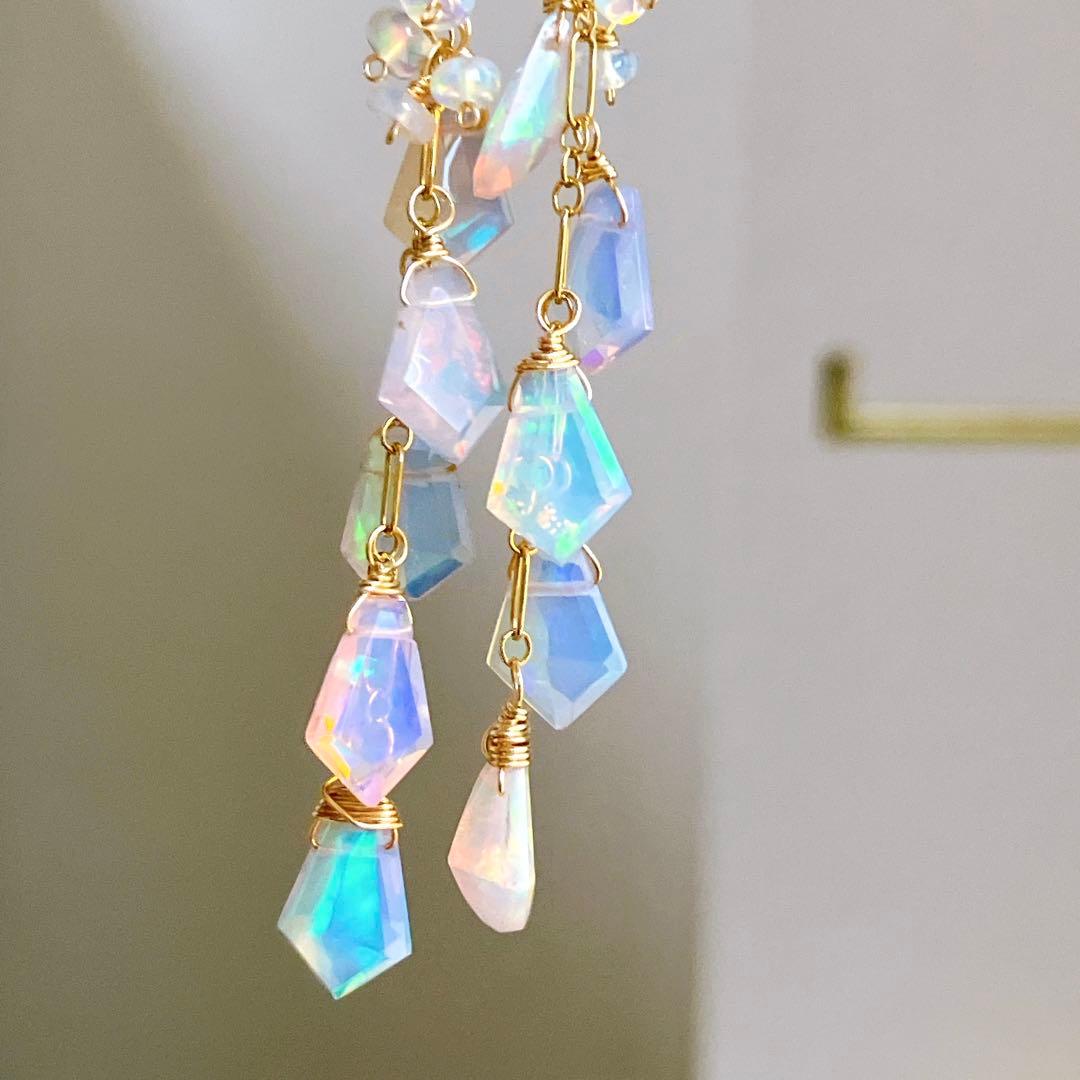 みっちゃん◆エチオピアオパールピアス✧14kgf