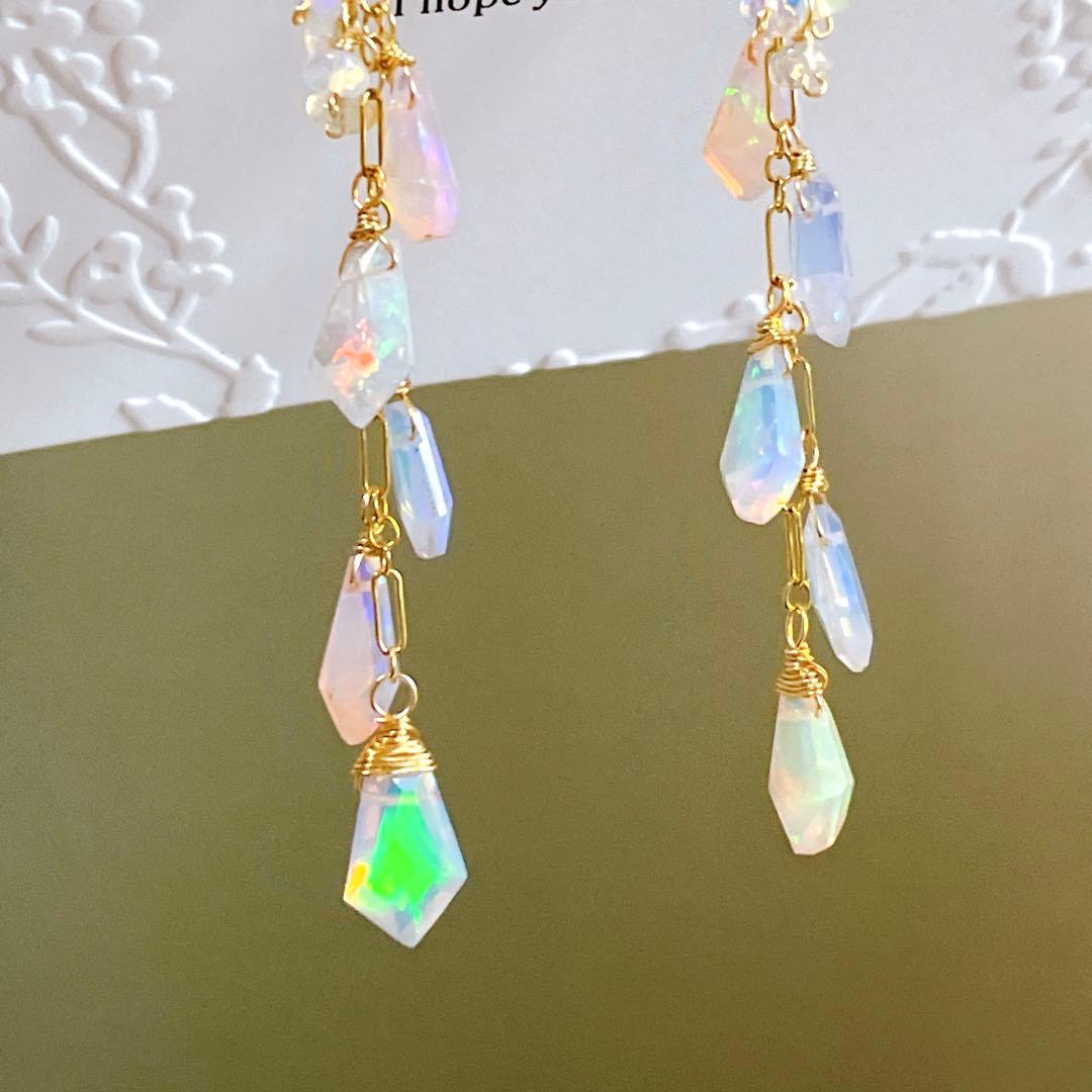 みっちゃん◆エチオピアオパールピアス✧14kgf