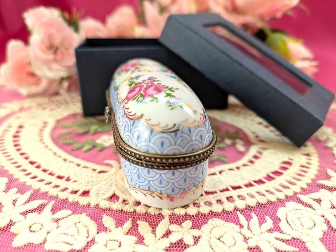 2月のお値下げ✽仏リモージュボックス✽ピルケース✽VINTAGE(修復アリ品)