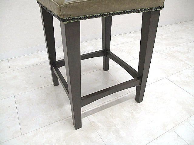 サラグレース購入 英国クラシック様式本革張りハイスツール 　カウンターチェア