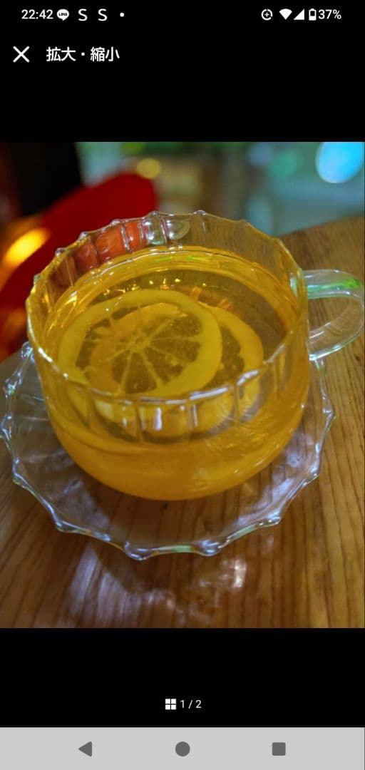 おにぎり2号　プリンアラモード食品サンプルと紅茶