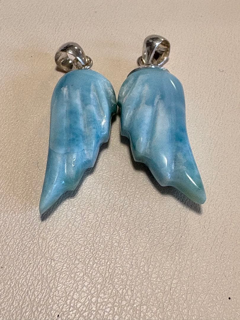 ラリマー 羽根型ペンダント シルバー925