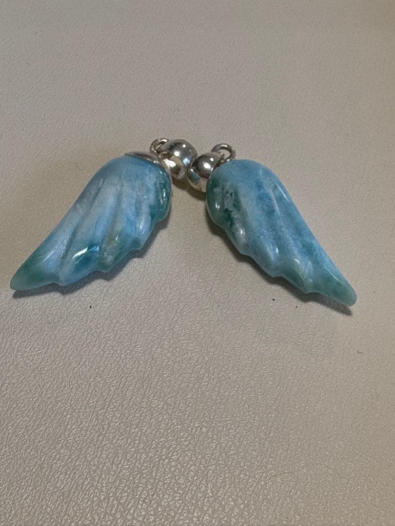 ラリマー 羽根型ペンダント シルバー925