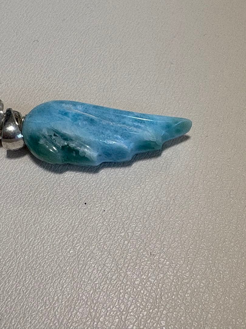 ラリマー 羽根型ペンダント シルバー925