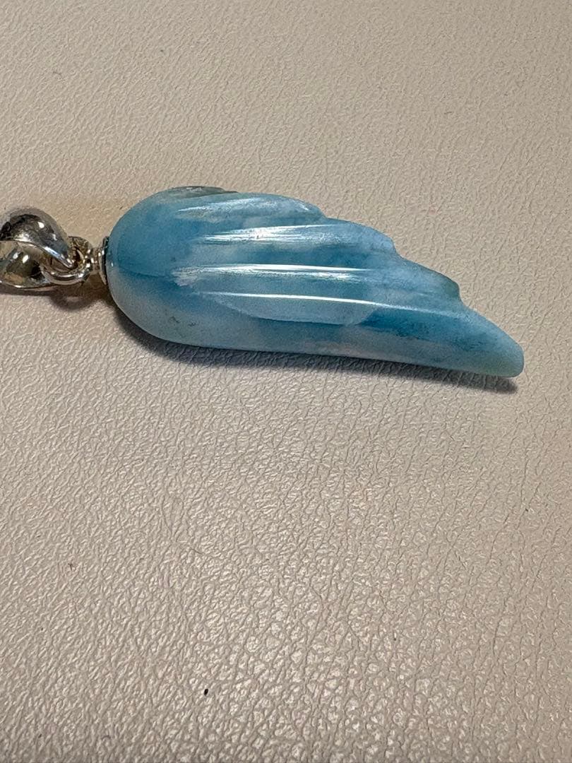 ラリマー 羽根型ペンダント シルバー925