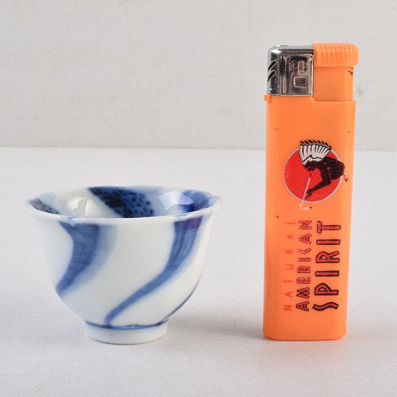 永楽善五郎　大日本永楽造　染付　捻り文　水呑　煎茶碗　五客　時代箱　MR9585