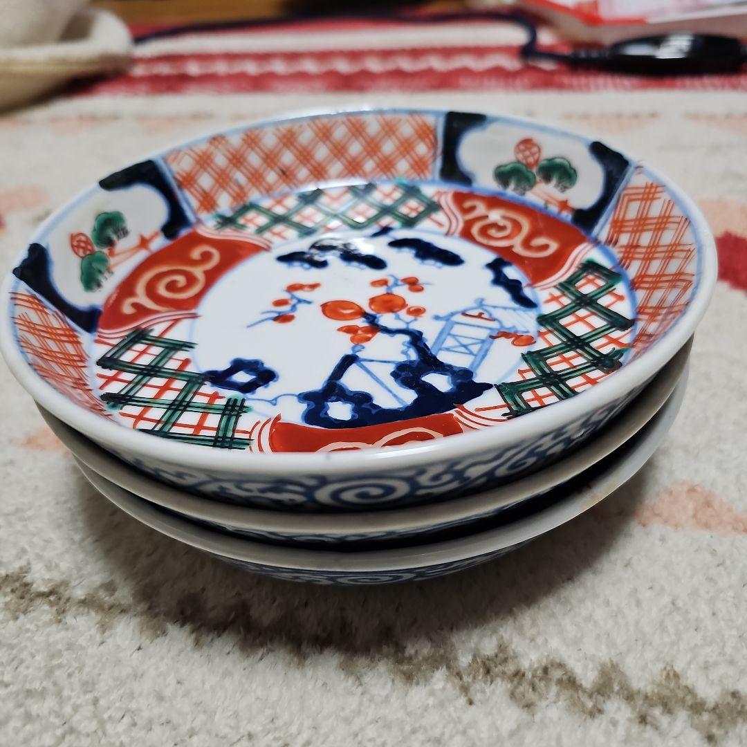 古伊万里　赤絵　なます皿　3枚