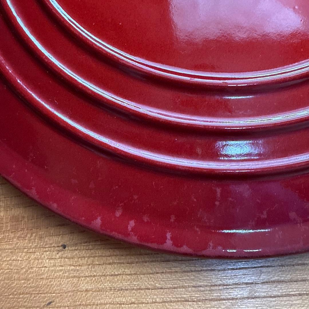 【お値下げ中】ルクルーゼ 22cm ホーロー　両手鍋　チェリーレッド