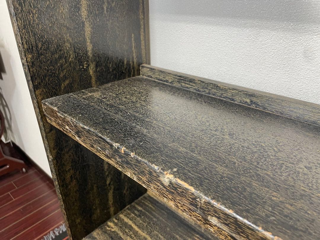 昭和レトロ 趣のある 本棚 ブックシェルフ 虎杢 ラック ヴィンテージ