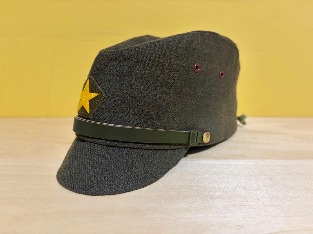 野狸製 日本陸軍 将校用略帽 初期濃緑