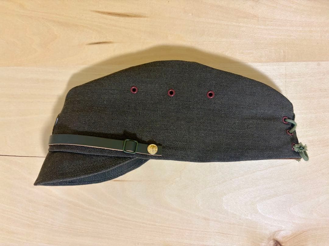 野狸製 日本陸軍 将校用略帽 初期濃緑