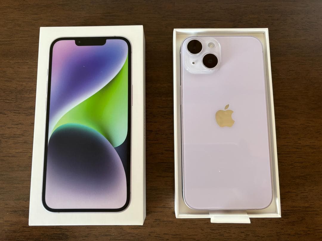 iPhone14 128GB パープル simフリー 超美品 オマケ付き