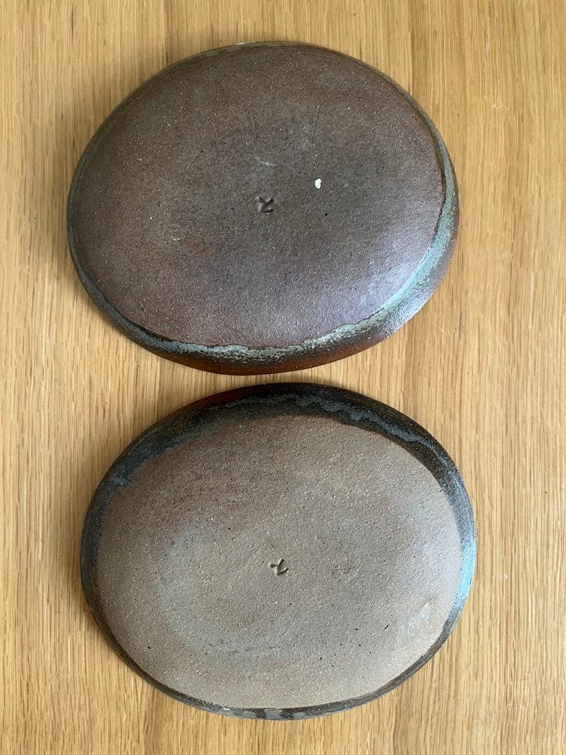 益子焼　五十嵐俊樹作　象嵌技法　お皿　2点セット　島岡逹三師事