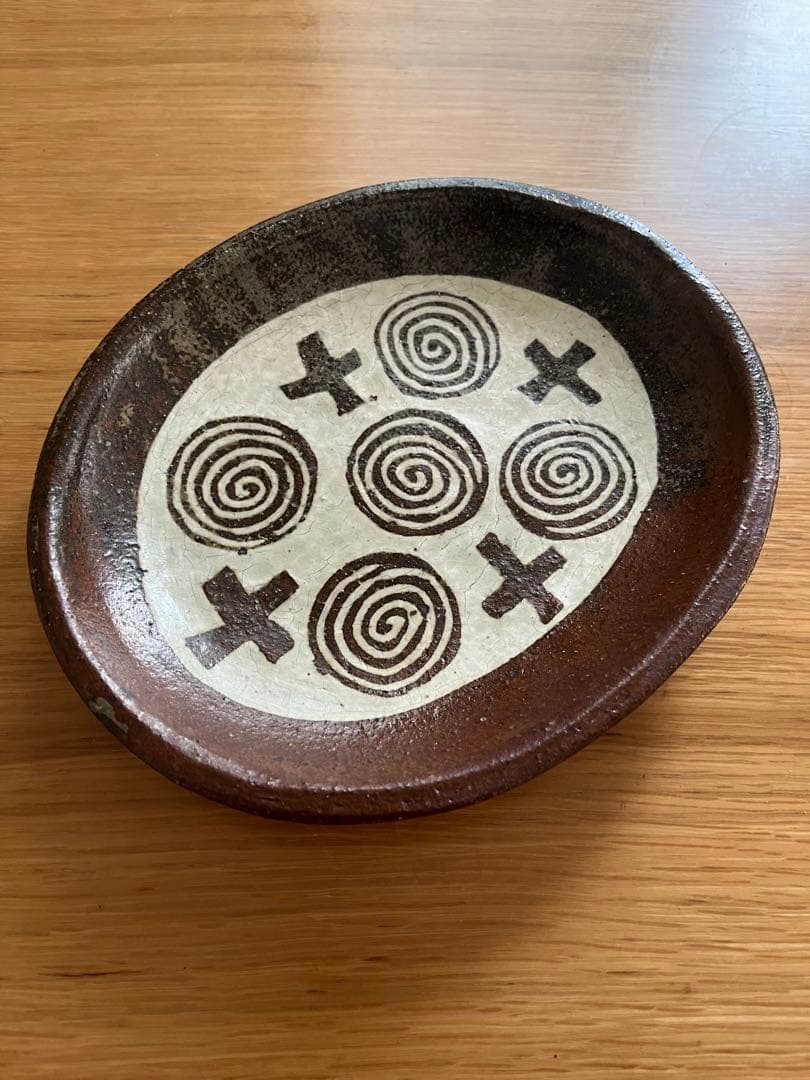 益子焼　五十嵐俊樹作　象嵌技法　お皿　2点セット　島岡逹三師事