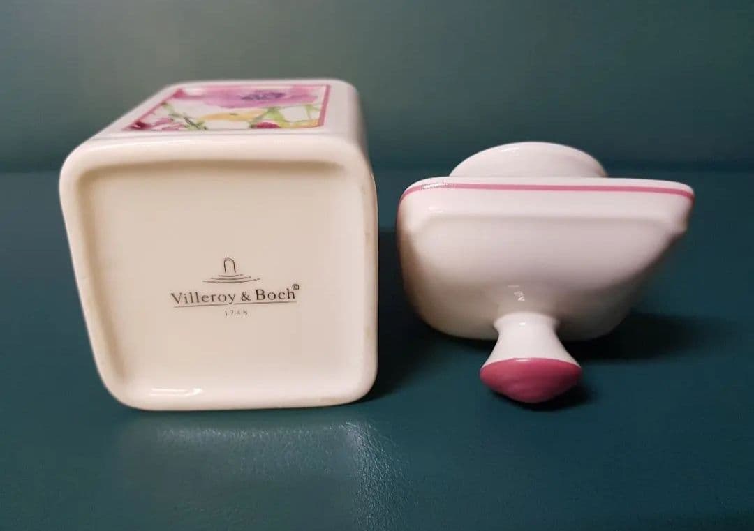 可愛いキャニスター 花柄 ピンク ビレロイボッホ 容器 ジャム入れ