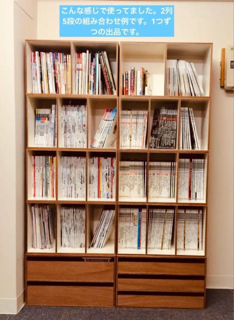 LAUAN SHELVES 引出し2段・ナチュラル