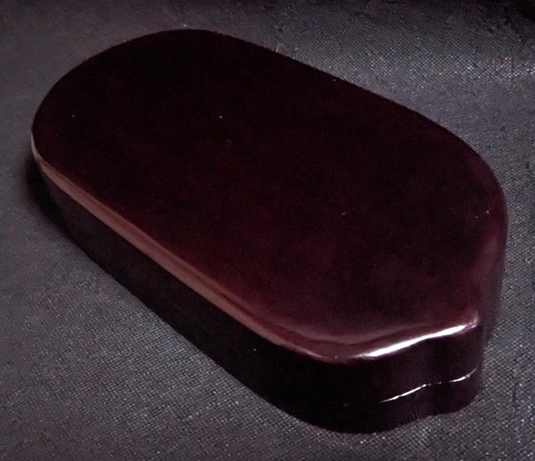 【歙州瓜葉文天成硯】◆金星金暈・金花紋の琅玕美石◆唐木箱◆8.5吋◆龍尾山芙蓉渓