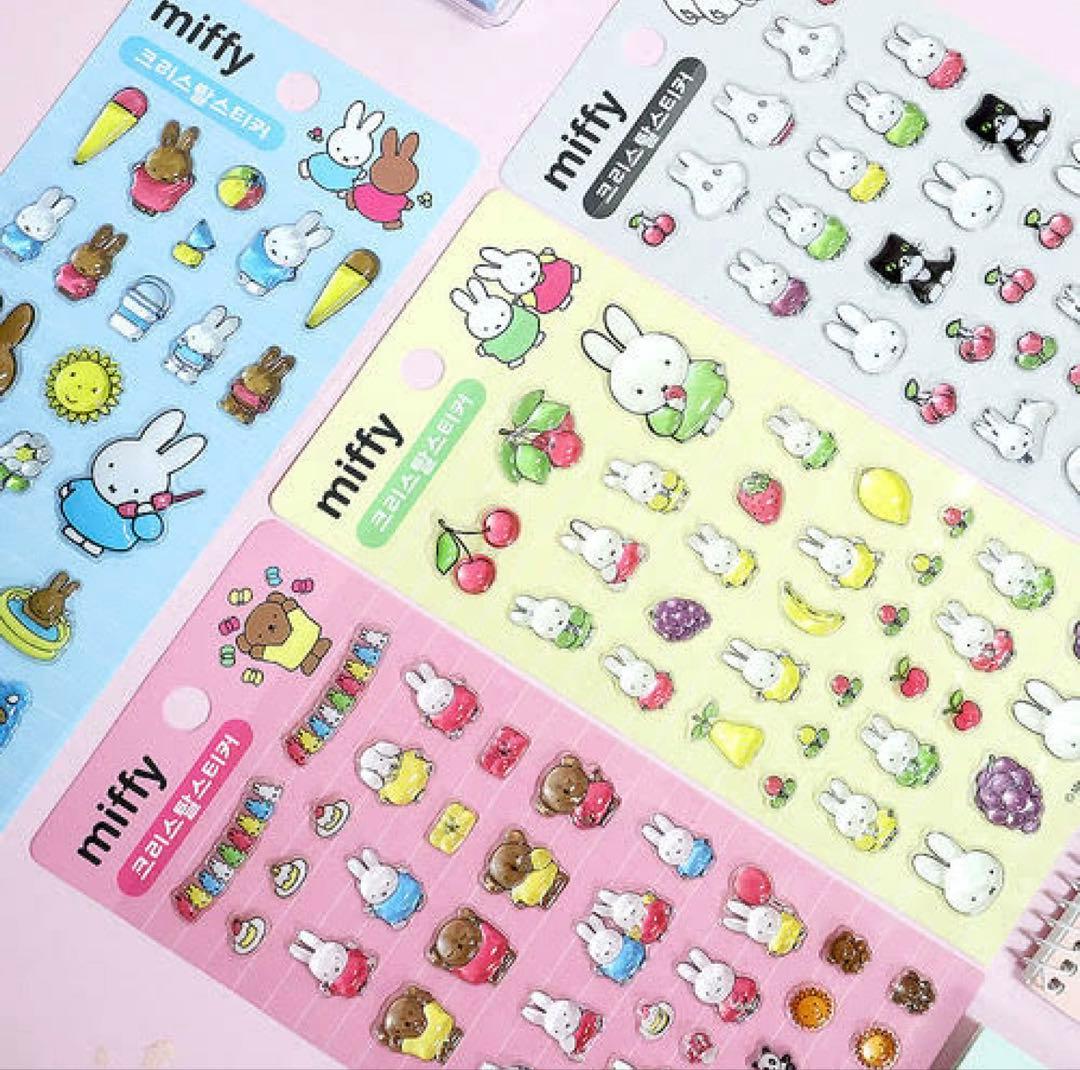 【正規品】韓国限定 ミッフィー クリスタルステッカー 4枚セット×25 100枚
