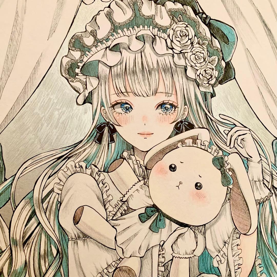 N*様 No.22 手描きイラスト　オリジナル　アナログ　色紙　原画