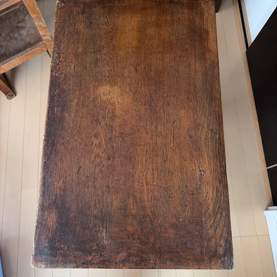 アンティーク木製シンプル学習机　古道具