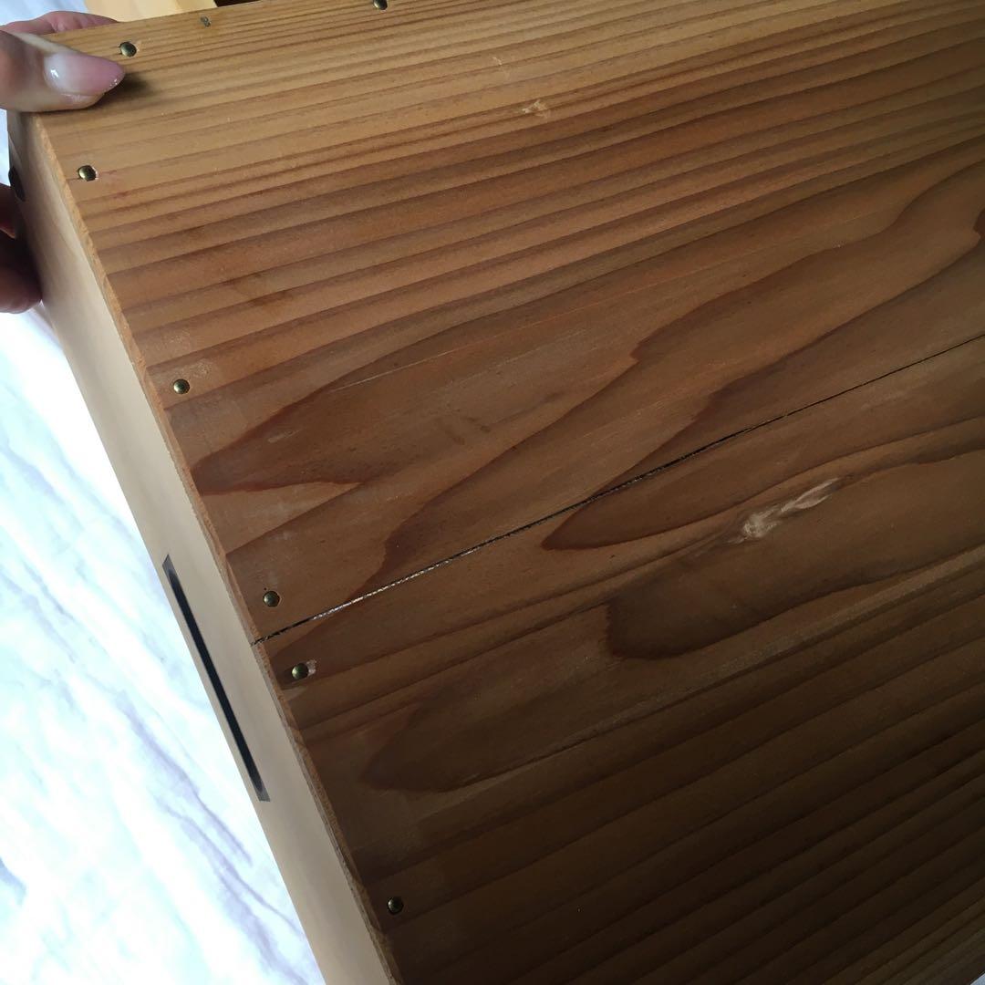 木箱もろぶた　もち箱　3段(ふた１枚付き)　昭和レトロ　アンティーク　中古品