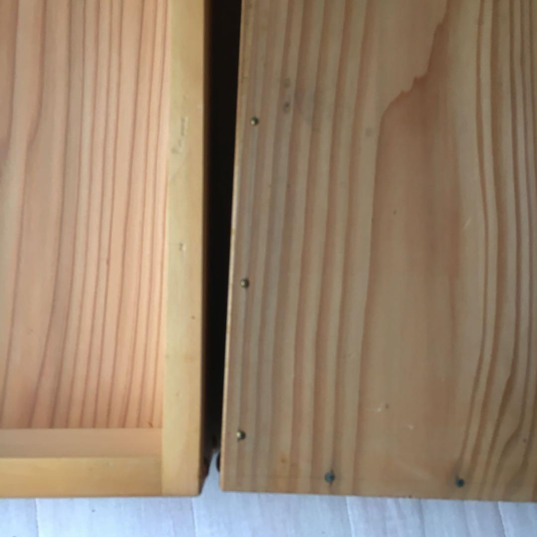 木箱もろぶた　もち箱　3段(ふた１枚付き)　昭和レトロ　アンティーク　中古品