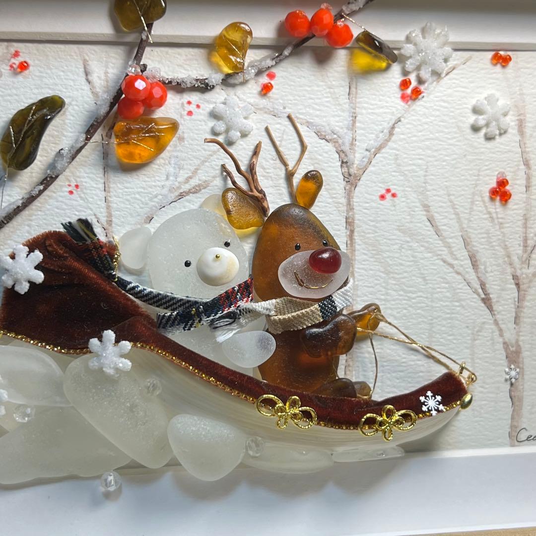 No.74 【銀世界と赤い実のトンネル】シーグラスアート CedarAmber