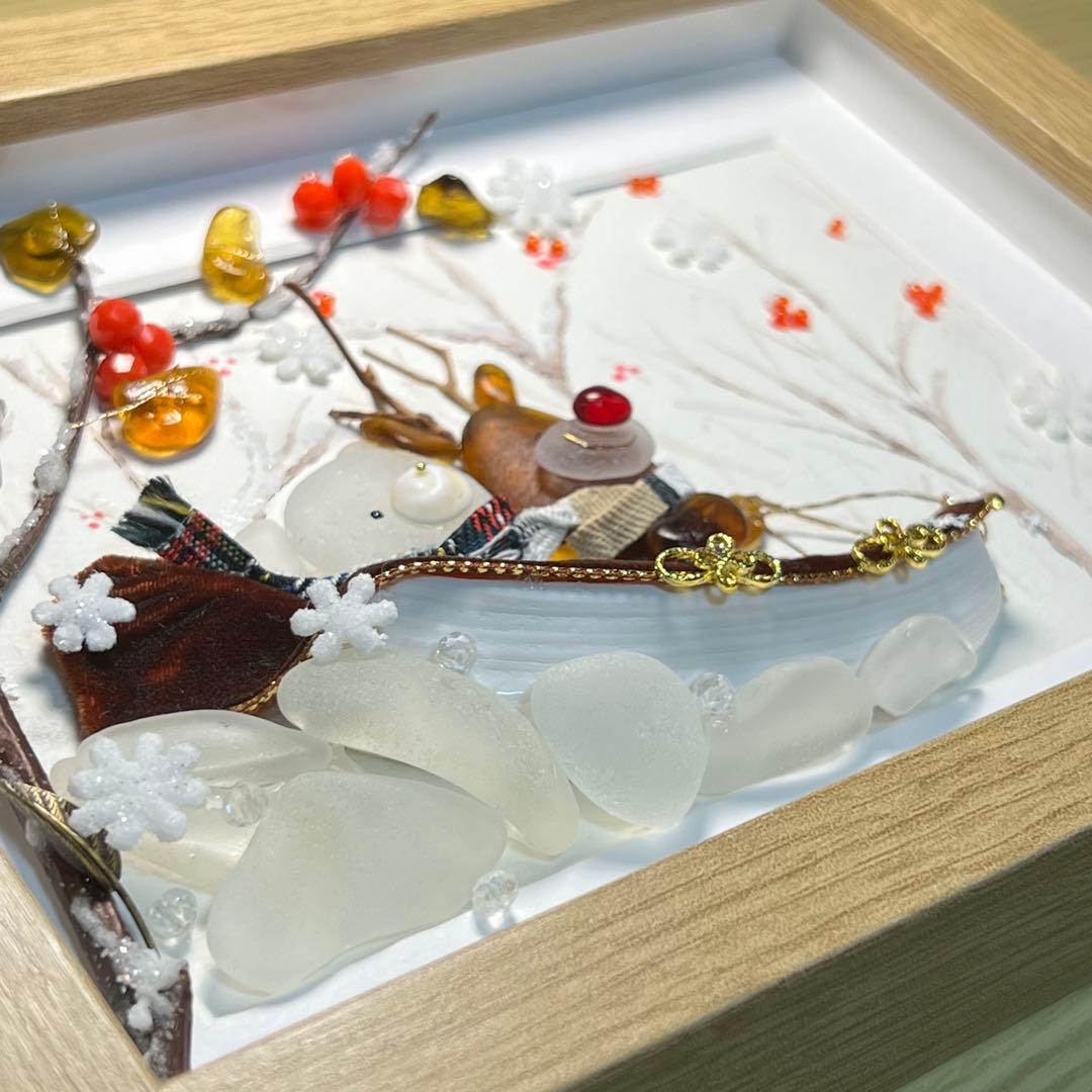 No.74 【銀世界と赤い実のトンネル】シーグラスアート CedarAmber