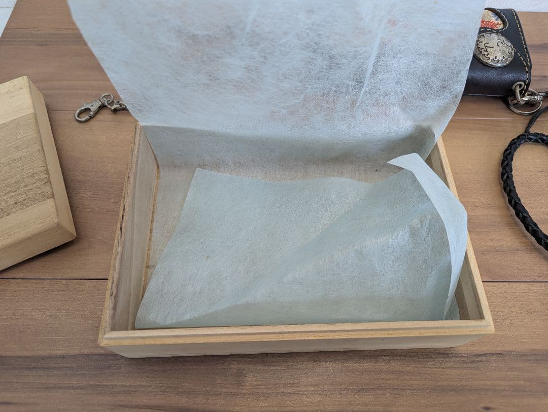 花山 KAZAN 和柄 金魚 長財布 レザーウォレット チェーン・木箱付き