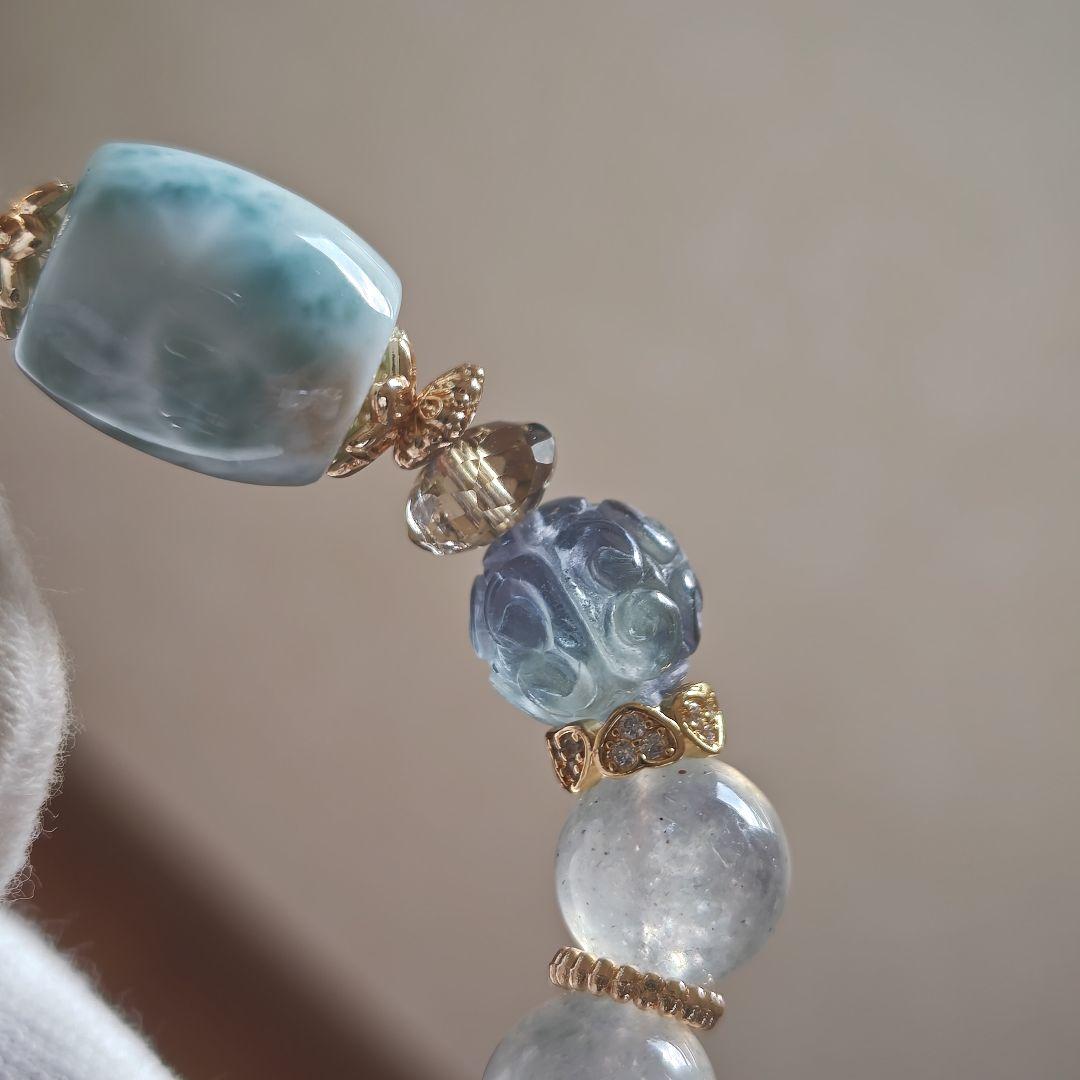 専用です♡新作♡ラリマー樽、ブルーフローライト回紋珠、セリサイトインラベンダーア