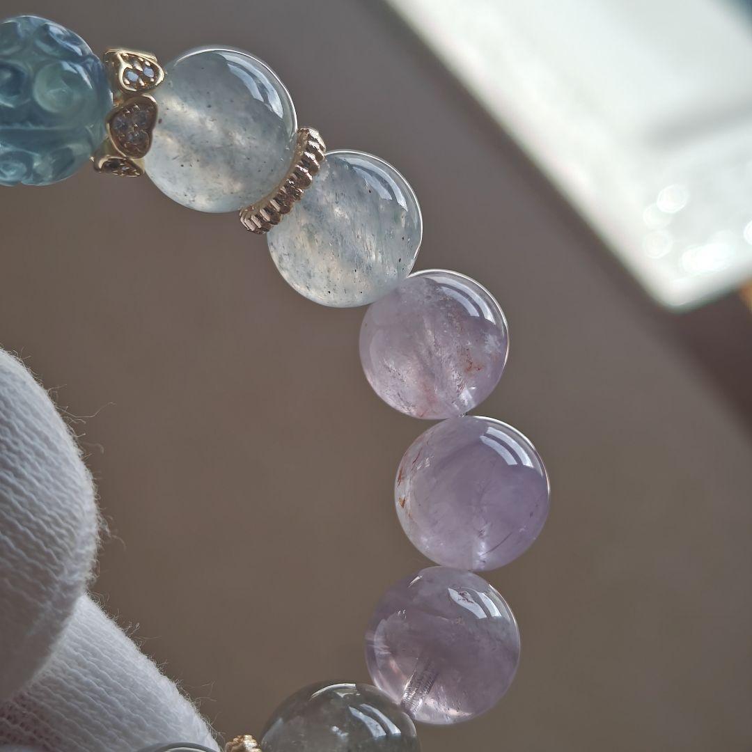 専用です♡新作♡ラリマー樽、ブルーフローライト回紋珠、セリサイトインラベンダーア