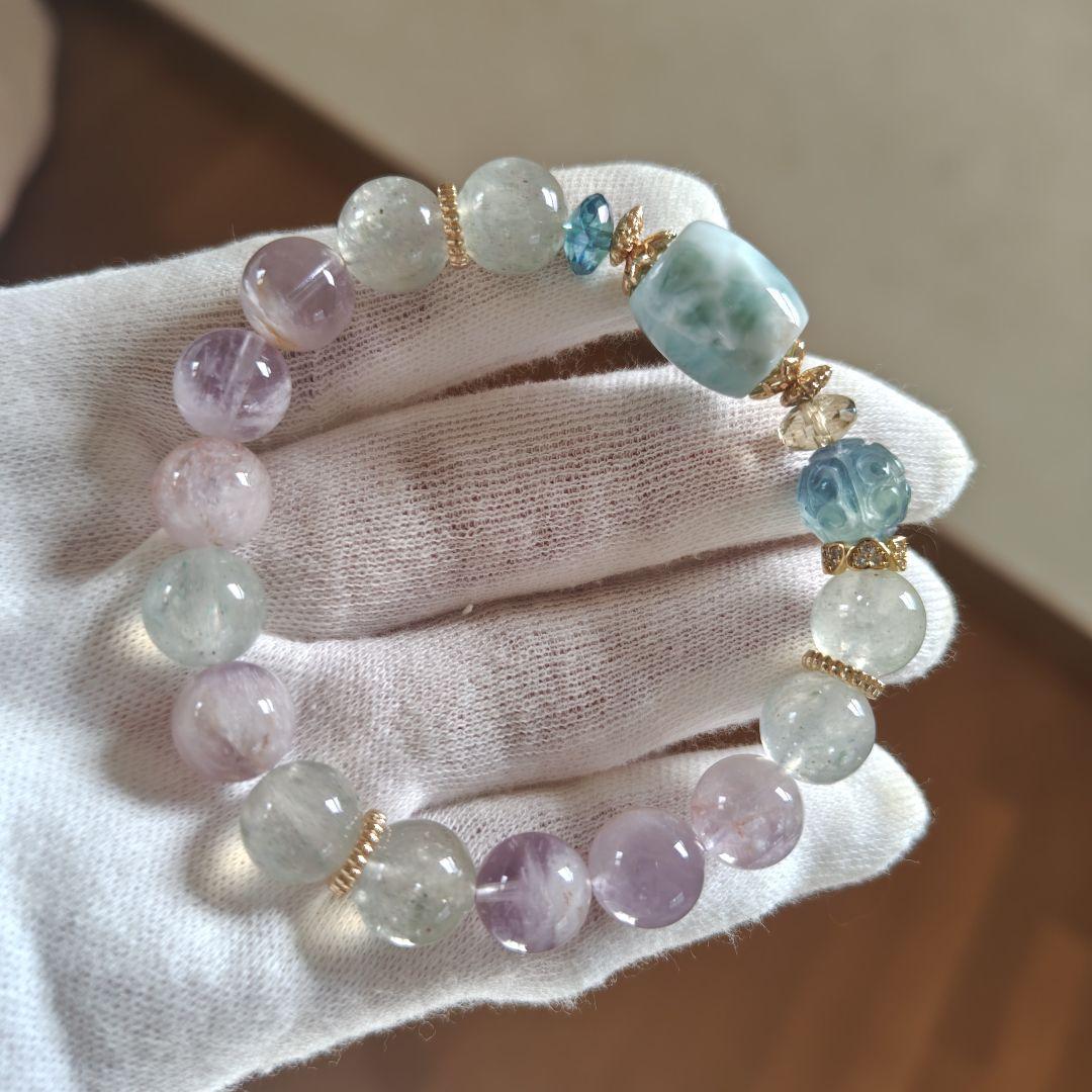 専用です♡新作♡ラリマー樽、ブルーフローライト回紋珠、セリサイトインラベンダーア