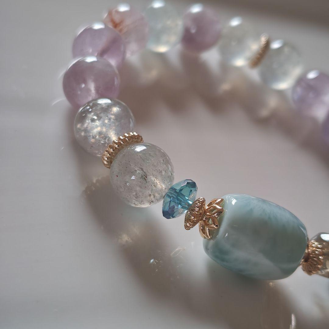専用です♡新作♡ラリマー樽、ブルーフローライト回紋珠、セリサイトインラベンダーア