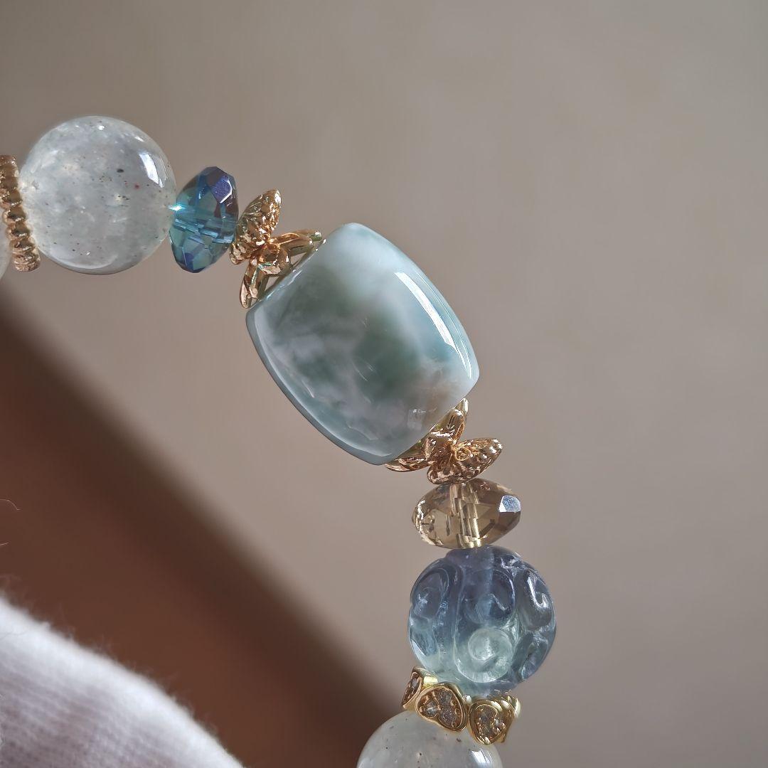 専用です♡新作♡ラリマー樽、ブルーフローライト回紋珠、セリサイトインラベンダーア