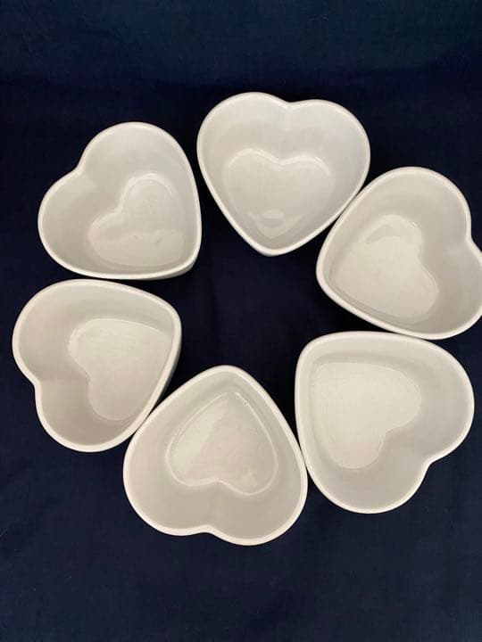 ル・クルーゼ　ハート　ラムカンダムール　ホワイト　蓋なし６客セットルクルーゼ