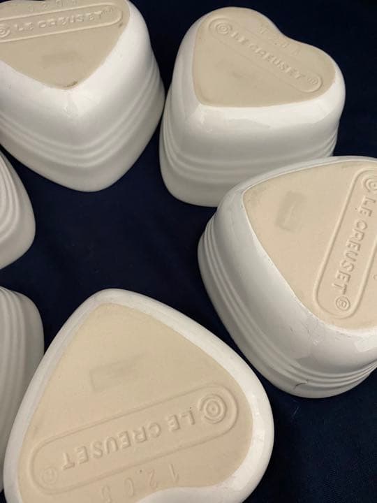 ル・クルーゼ　ハート　ラムカンダムール　ホワイト　蓋なし６客セットルクルーゼ