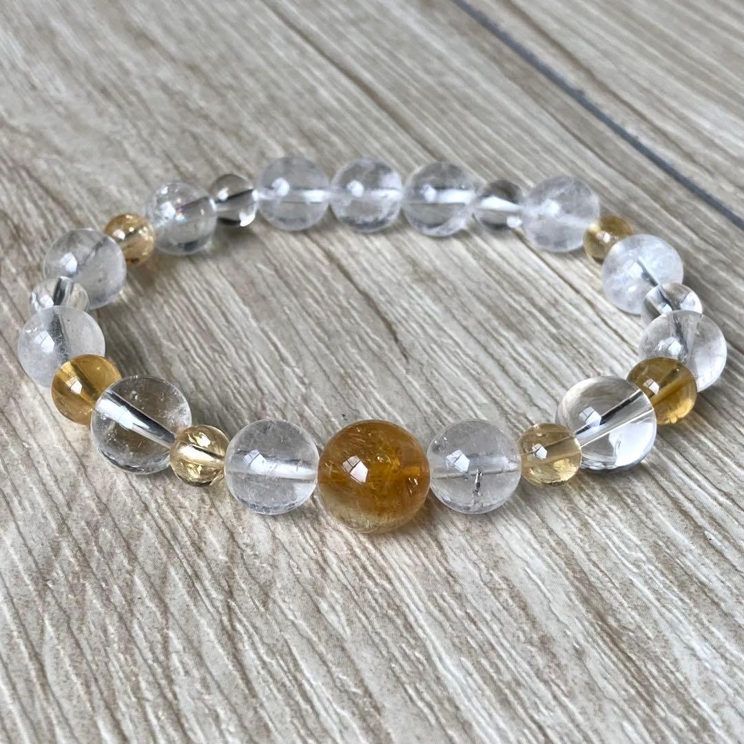 太陽のエネルギーで運を上げる/ヒマラヤ水晶・シトリン/パワーストーンブレ/天然石