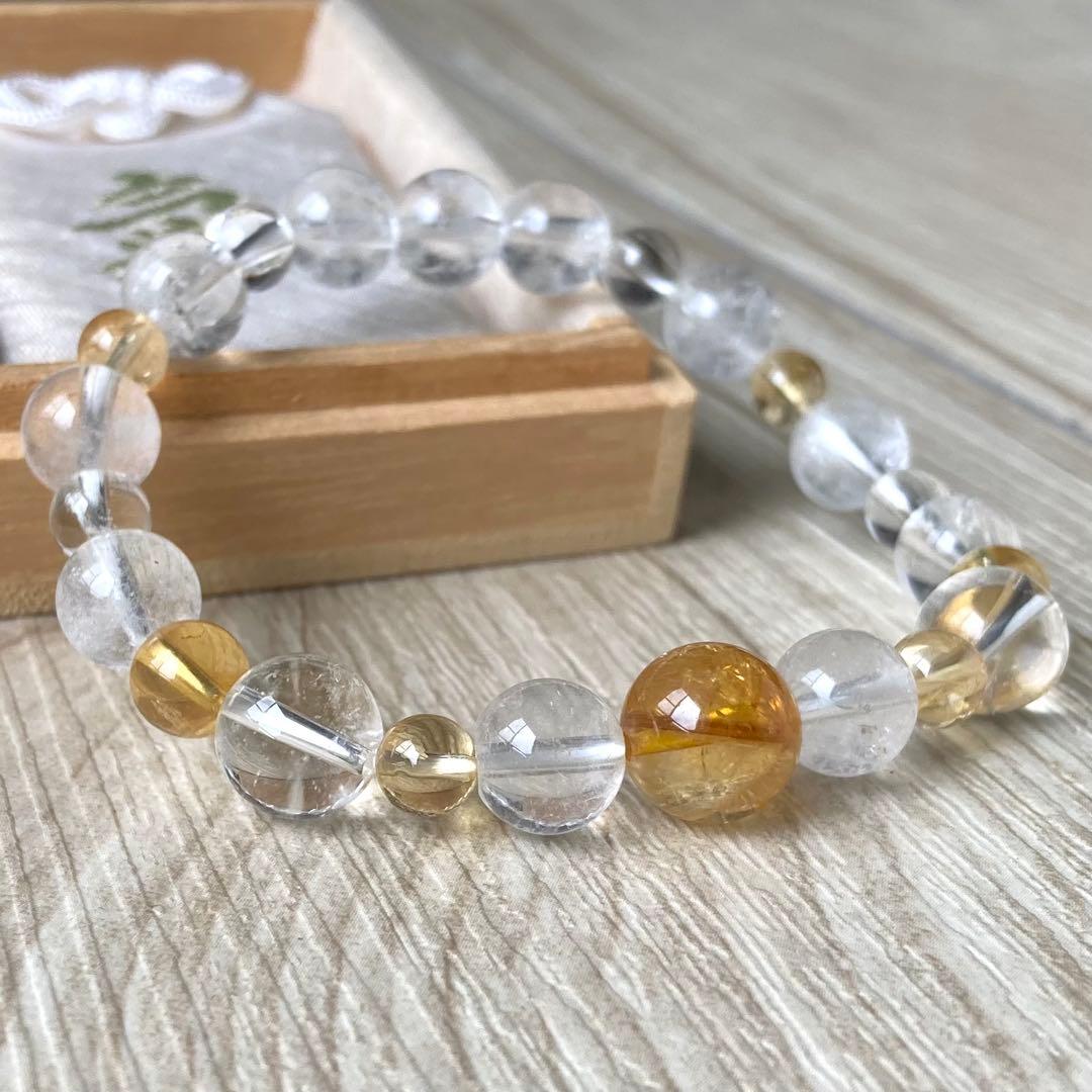 太陽のエネルギーで運を上げる/ヒマラヤ水晶・シトリン/パワーストーンブレ/天然石