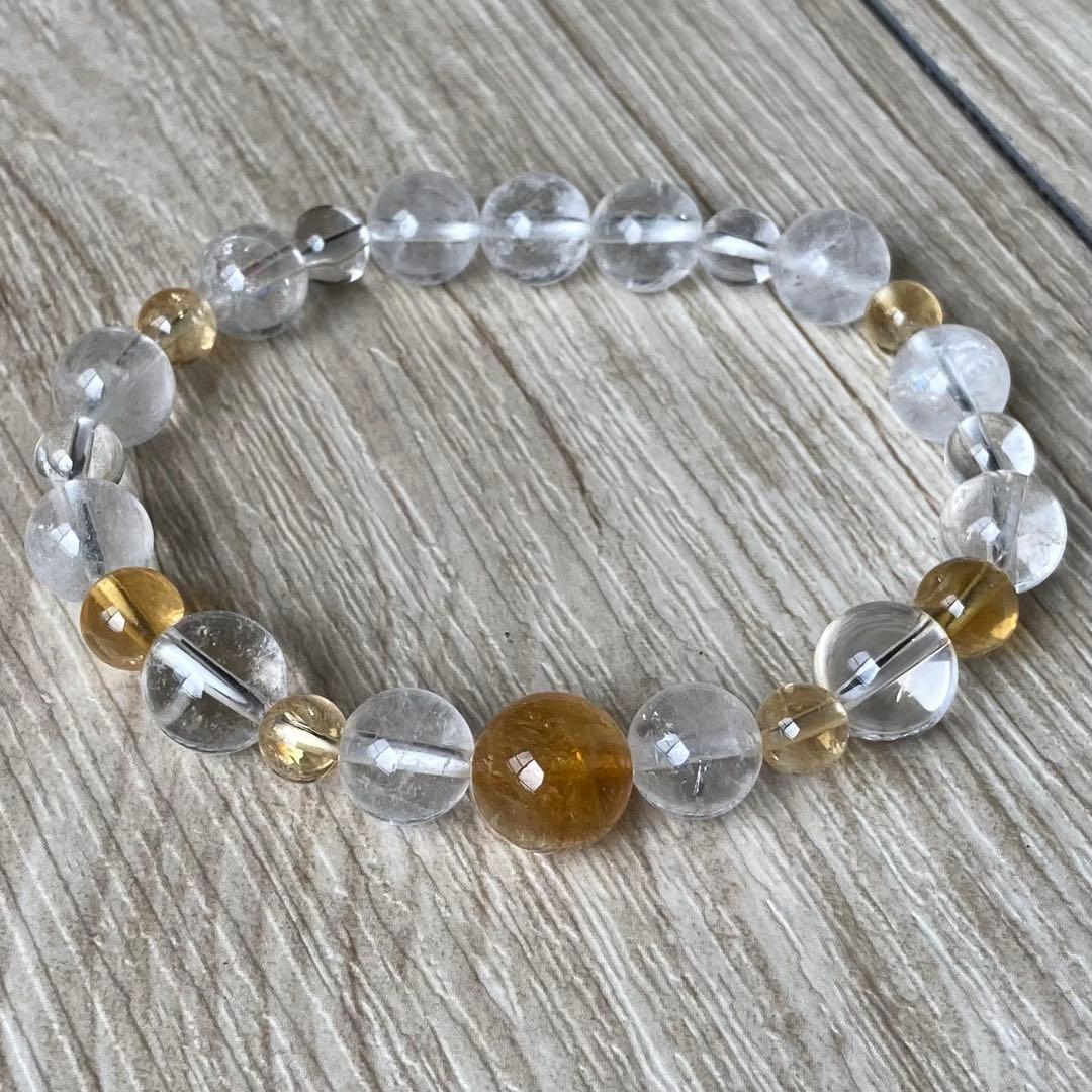 太陽のエネルギーで運を上げる/ヒマラヤ水晶・シトリン/パワーストーンブレ/天然石