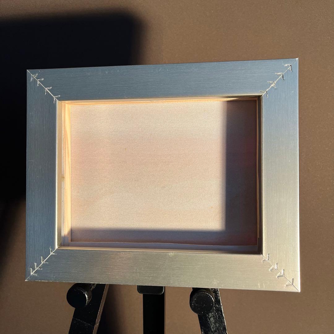 手書き油絵 荒海 額付 絵画 インテリア 油彩画