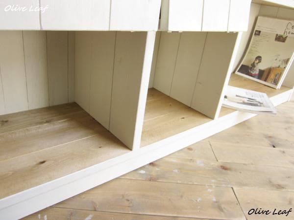 サイズオーダー可！超ワイド6枚パタパタキャビネット●シャビーホワイト●受注製作